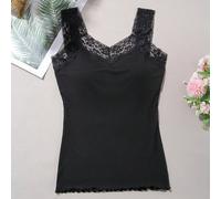 Débardeur femme tricoté d'une seule couleur avec insert en dentelle, fines bretelles élastiques et Top ; débardeur femme avec larges bretelles amovibles et coussinets de soutien-gorge ; débardeur femm