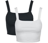 Débardeur Femme Urban Classics Crop Top - Lot De 2 noir/blanc XL