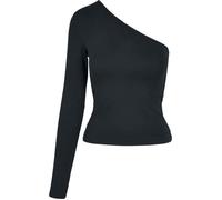 Urban Classics Femme Oberteil Ladies Asymmetric Longsleeve T Shirt, Noir (Black 00007), L EU