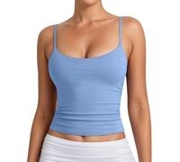 Debardeur Gainant Femme Sexy, Tank Top Femme avec Bretelles Spaghetti Réglables Haut Court Dos Nu Moulant Slim Fit Couleur Unie Camisole Grande Taille Chic Extensible Confortables Quotidien Caraco