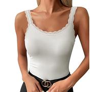 Debardeur Gainant Femme Sexy, Tank Top Femme avec Bretelles Spaghetti Réglables Haut Court Dos Nu Moulant Slim Fit Couleur Unie Camisole Grande Taille Chic Extensible Confortables Quotidien Caraco