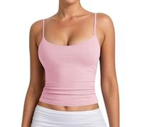 Debardeur Gainant Femme Sexy, Tank Top Femme avec Bretelles Spaghetti Réglables Haut Court Dos Nu Moulant Slim Fit Couleur Unie Camisole Grande Taille Chic Extensible Confortables Quotidien Caraco