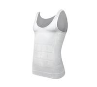 Debardeur Gainant Homme 2 pièces Hommes Minceur Corps Shaper Poitrine Compression Chemises Ventre contrôle Shapewear Abdomen Minceur Gilet Taille Corset débardeur(White,XL)