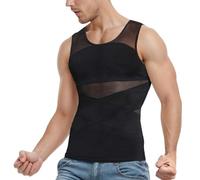 Débardeur Gainant Homme Ventre Plat- Gilet sans Manche Sport Modelant Le Dos Couleur Unie Décontracté Confortable Respirante De Tous Les Jours Coupe Slim Passe-Partout Fitness Top
