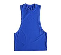 Débardeur grande taille 7xl homme Tops Popularité décontractée Côté large Fourche Fitness Vêtements de sport Gilet large pour homme Vestes longues, bleu foncé, Medium