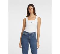 Débardeur Guess Rib Embroider blanc femme - S