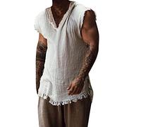 Débardeur Hibou Homme Solide Manches Longues Top Shirt Casual Top Shirt Lâche Casual Top Chemisier Sexy Tops Hommes Dentelle, Blanc., 3XL