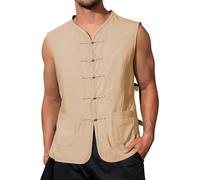 Débardeur Homme Compression Gilet sans Manches Marcel s pour s pour un usage quotidien, un style décontracté et des activités de plein air, des vêtements d'été confortables et polyvalents (Khaki, M)