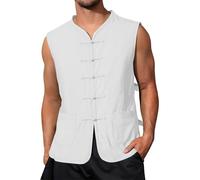 Débardeur Homme Compression Gilet sans Manches Marcel s pour s pour un usage quotidien, un style décontracté et des activités de plein air, des vêtements d'été confortables et polyvalents (White, M)