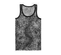 Débardeur Homme Coton des Débardeurs Homme Ete Mode Coupe Ajustee Classique Leopard Imprime Elastique sans Manches Workout Chemise Fitness Gilet Gym Vestes sans Manches Été