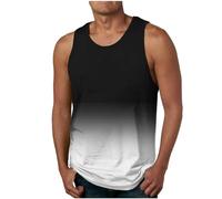 Débardeur Homme Coupe Standard Col Rond Dégradé de Couleurs Été,Chemise Homme de Plage Ample,T-Shirts Coton sans Manches Été,Tee Shirt Extérieur Fitness Pas Cher,Gilets sans Manches Haut Été