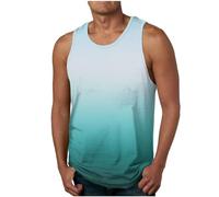 Débardeur Homme Coupe Standard Col Rond Dégradé de Couleurs Été,Chemise Homme de Plage Ample,T-Shirts Coton sans Manches Été,Tee Shirt Extérieur Fitness Pas Cher,Gilets sans Manches Haut Été