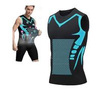 Debardeur Homme, Débardeurs Compression Corset Amincissant Tee Shirt sans Manche Hommes Gynécomastie Gaine Gilets Sport Mise Forme Ionique(A-Black,XL)
