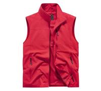 Débardeur Homme Fitness - Débardeur Slim pour avec Fermeture Éclair Et Poche Idéal pour Une Tenue Décontractée Confortable Et Extensible Idéal pour La Gym L'Entraînement Et L'Été (Red M)