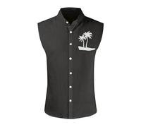 Débardeur Homme Gilet sans Manche Chemise Hawaienne Coton Lin Débardeurs Hawaïenne Musculation Ete Gilets sans Manche Tee Shirt Homme Marque Gilet Running T-Shirts Et Tops De (L,A01)