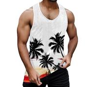 Debardeur Homme Hawaienne, Tee Shirt sans Manche Grande Taille Casual Débardeurs D'été Ample Imprimé Respirant Tendance Basiques Tank Top Léger pour Hommes Plage Voyage Vacances Fitness Gym