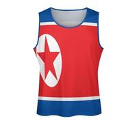 Débardeur Homme Imprimé Drapeau De La Corée du Nord T-Shirt De Sport sans Manches pour Entraînement Musculation Fitness Été 5XL
