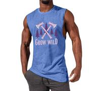 DéBardeur Homme Leger, Débardeur Sportif Homme à Manches Courtes Maillot de Corps Confortable Extensible Coupe Ample Imprimé Arbre pour Entraînement Fitness