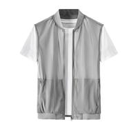 Debardeur Homme Leger, Gilet Décontracté Léger et Respirant pour Hommes Idéal pour Le Cyclisme et Les d'Été avec Fermeture Éclair