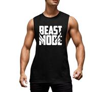 Debardeur Homme, Marcel Homme, Débardeur D'Été Ample Haut Décontracté sans Manches Coupe Ample Ourlet Long pour La Gym L'Entraînement Le Streetwear Imprimé Lettres Confortable Et Respirant (Black M)