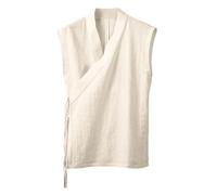 Debardeur Homme Sport - Bretelles Tendance De Couleur Unie pour en Lin Japonais pour en Tissu pour (Khaki XL)