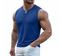Débardeur Homme Sport Débardeur sans Manches Col V Homme Uni à Manches Courtes Et Col V Coupe Décontractée Et Confortable T-Shirt Hommes D'été pour Le Quotidien Les Loisirs Les Sorties