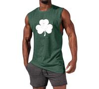 Debardeur Homme Sport Musculation, T-Shirt à Manches Courtes pour Homme de la Saint-Patrick, imprimé Irlandais, Respirant, pour Les fêtes, Vert