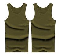 Debardeur Homme Sport Running - Débardeur Haute Élastique Coton Jeunesse Coupe Ajustée Été Automne Hiver Moyen Et Vieillesse sous-Vêtements Coton Fronde (A XXXXL)