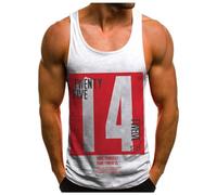 Débardeur Homme Sudation Maillots de Corps Sport Casual Imprimé Lettre Quatorze sans Manche Confort Tops T-Shirt Grande Taille Musculation Tee Shirt Gilets Été Respirant Pas Cher Gym Fitness