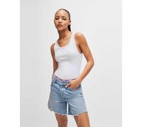 Débardeur HUGO Modern Logo blanc sans manches pour femme - S