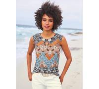 Débardeur imprimé ethnique mode - Linea Tesini - papaye-rouge marron imprimé PAPAYE-ROUGE MARRON IMPRIMÉ 38