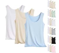 Debardeur Leger Doux-Corset Col Rond sans Manche Casual Tee Shirt Femme Grande Taille Chemise Lin Summer Top T-Shirt Respirant Blouse Slim Fit Haut Confortable Tops Courte XXXL T Shirt