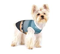 Débardeur léger imprimé avion dans le soir pour chiens de petite taille T-shirt extensible sans manches
