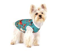 Débardeur léger sans manches avec imprimé poule et papillons volants parmi les fleurs pour chiens de petite taille