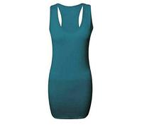 Débardeur long dos nageur pour femme - Décontracté - Sans manches - Vêtements de sport, bleu sarcelle, 48-50