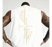 Débardeur minimaliste sans manches col ras-du-cou imprimé ligne cœur & cerveau, mode décontractée polyvalente pour hommes L,M,S,XL,XS,XXLAnimal,graphique,PlantesTissu tricoté