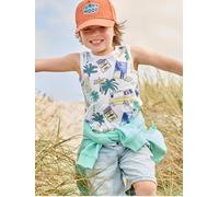 Débardeur motifs surf garçon blanc imprimé 6A