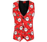 Debardeur Musculation Homme - Mens Fashion Casual Christmas Suit Imprimé Breasted Vest Tank Tops (E XXXL)