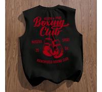 Débardeur noir ample et décontracté pour homme avec slogan de boxe de rue à la mode L,M,S,XL,XS,XXL,XXS,XXXL,XXXXLNoëlTissu tricoté