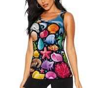 Débardeur pour femme, coupe sèche, pour gym, athlétisme, course à pied, entraînement, plongée sous-marine, animaux, Noir/blanc, S