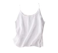 Débardeur pour femme en coton et lin avec bretelles spaghetti sans manches coupe ample mignon camisole Y2K tendance solide Debardeur Coton Lin Grande Taille Débardeur Couleur Unie sans Manches