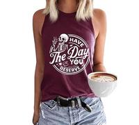 Débardeur pour femme - Imprimé animal - Respirant - Col rond - T-shirt de sport avec imprimé et manches courtes - T-shirt d'été - Crâne gothique punk, P vin, S