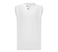 Débardeur pour homme en coton et lin col en V sans manches boutonné sur le devant uni uni pour le sport, le golf, coupe décontractée, débardeur hip-hop pour homme, tendance, plage, vacances