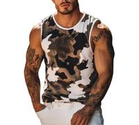 Débardeur pour homme, été, plage, mode, rayures imprimées, débardeurs hawaïens, vacances, gilets sportifs, original, décontracté, t-shirt basique grande taille, course à pied, entraînement, 14 bleu, M