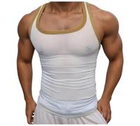 Débardeur pour homme, T-shirt sans manches transparent pour homme, T-shirt Fishnet, Bodybuilding Élastique Respirant Top Musculaire Masculin Tank Sous-vêtements Gay Clubwear Sexy