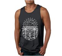 Debardeur pour Hommes Tee Shirt sans Manche té Sport Col Rond Coton Extensible hawaïen T-Shirt de Chemises Respirantes Gilet Bal Club Men Vest Tank