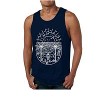 Debardeur pour Hommes Tee Shirt sans Manche té Sport Col Rond Coton Extensible hawaïen T-Shirt de Chemises Respirantes Gilet Bal Club Men Vest Tank
