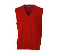 Débardeur Pull sans manche col V - Homme - James & Nicholson - JN657 - Rouge bordeaux - 100% coton