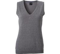 Débardeur Pull Sans Manches Col V - Femme - Jn656 - Gris Chiné