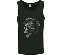 Débardeur punk rock crâne avec tatouages pour homme, Noir , M